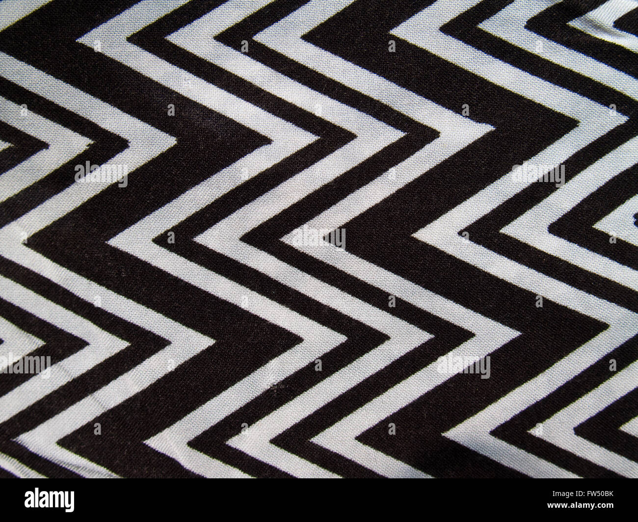 Zigzag black and white fabric Stock Photo