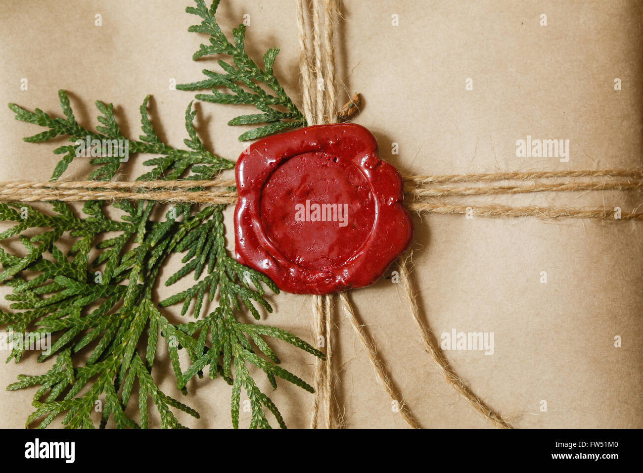 Craft envelope with wax seal Stock Photo Alamy