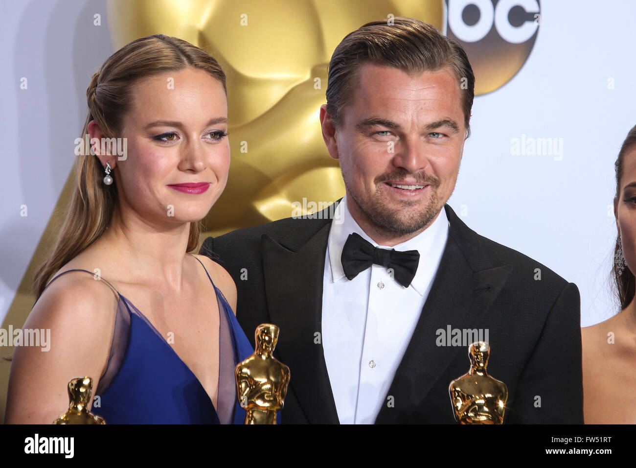 Leonardo dicaprio and brie larson hires stock photography and images