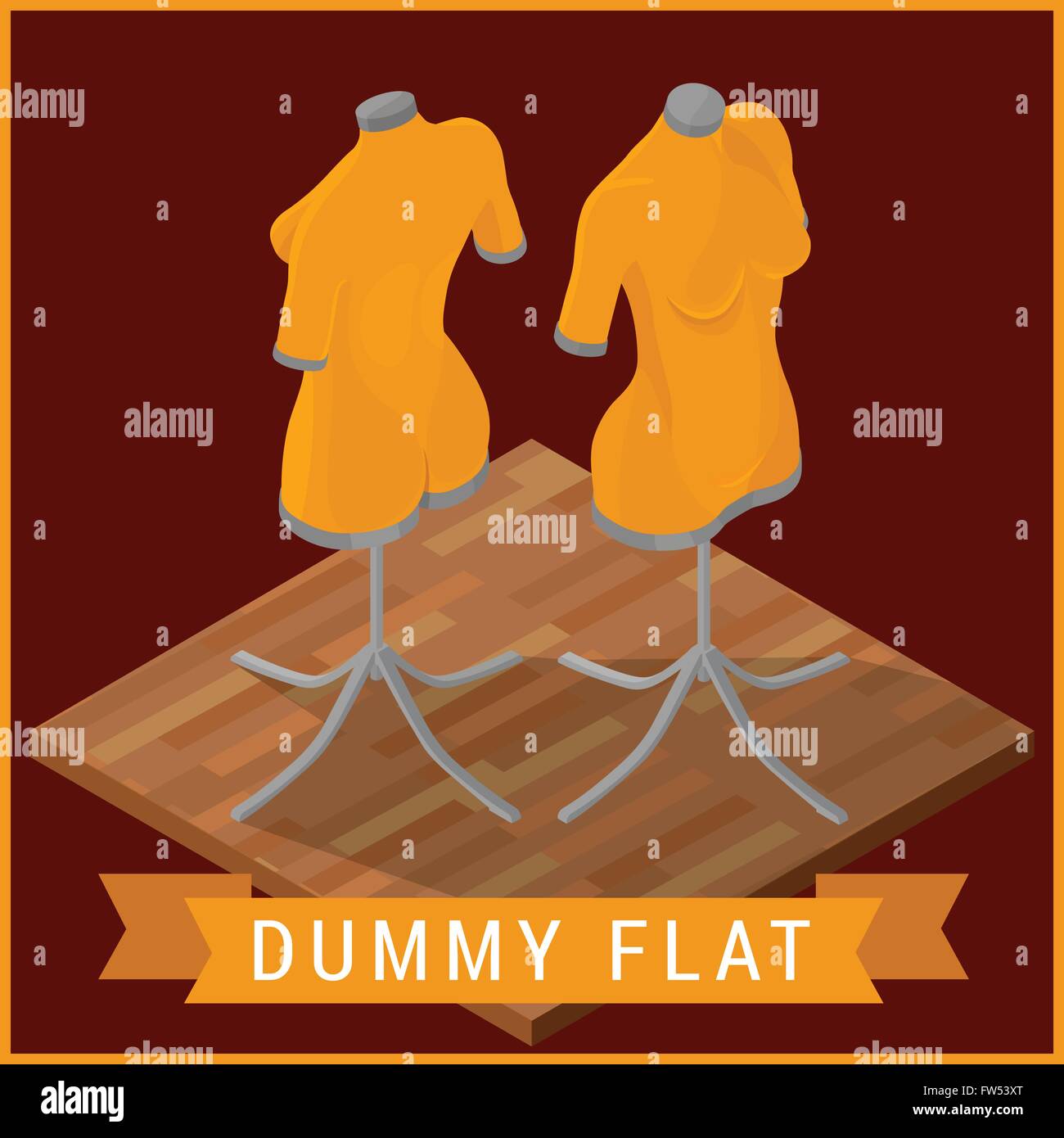 Dummy flat isometric vector icon Stock Vector