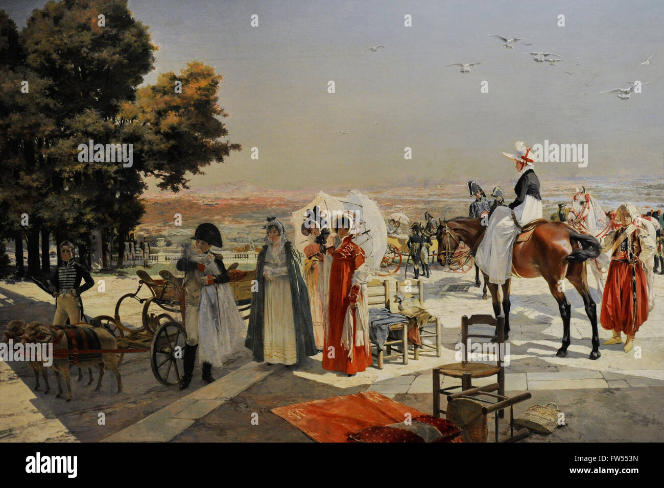 François Flameng (1856-1923). French painter. Napoleon I and the king of Rome at Saint-Cloud in 1811, 1896. Oil on panel. The State Hermitage Museum. Saint Petersburg. Russia. Stock Photo