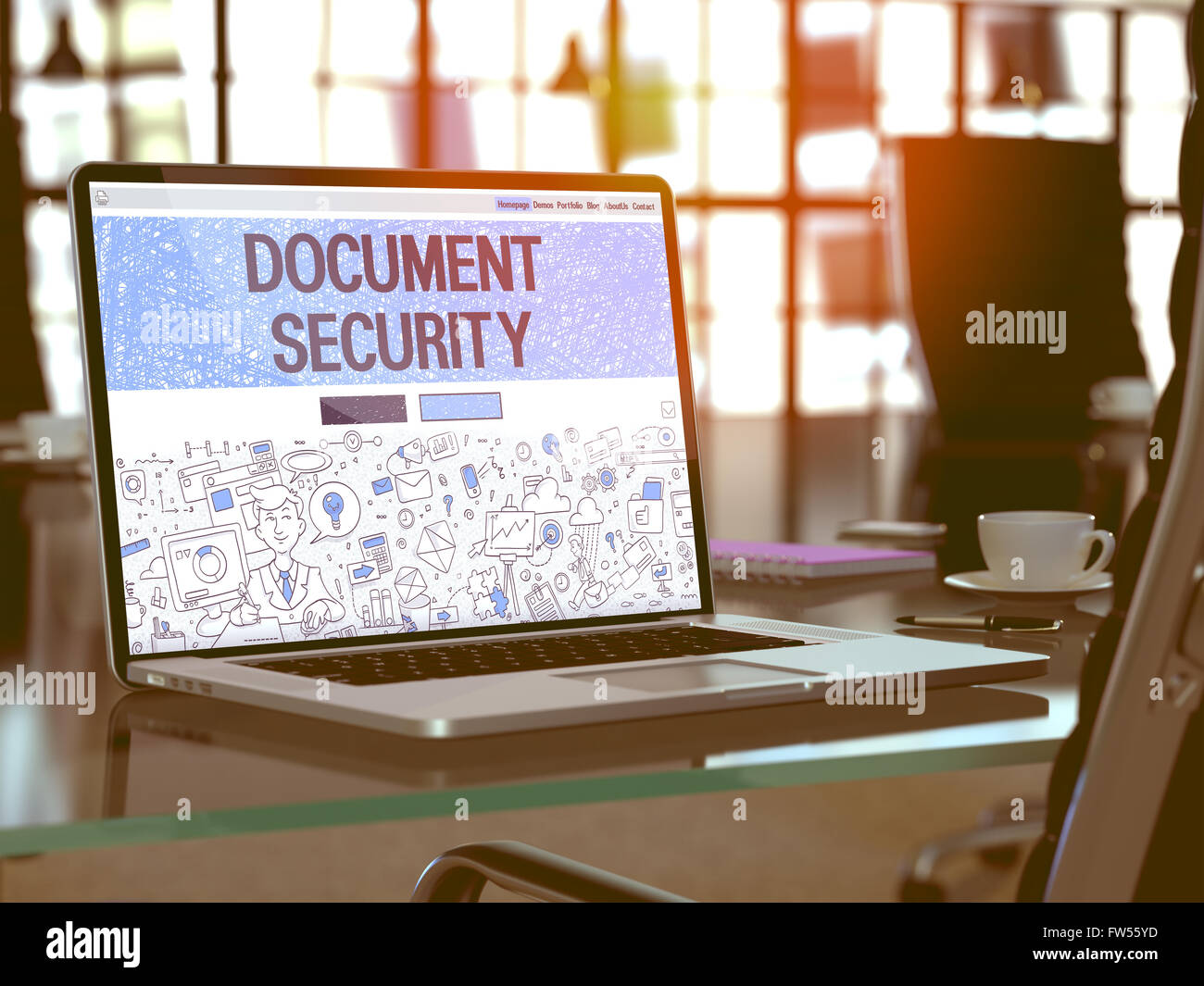Document Security Concept on Laptop Screen Stock Photo - Alamy