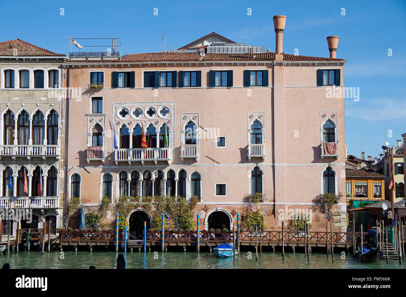Venice Italy Palazzo Morosini Sagredo, Grand Canal Stock Photo