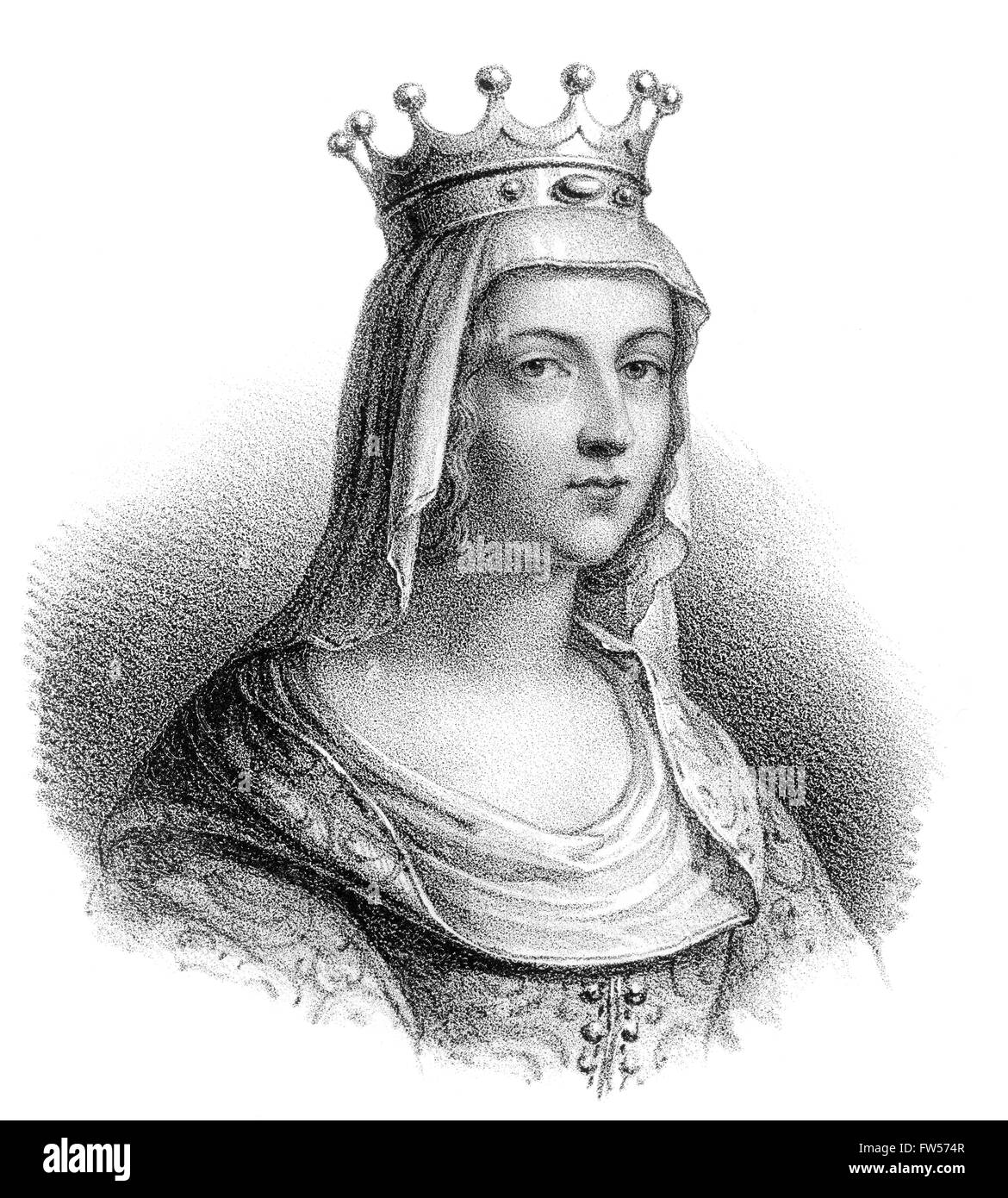 Ermengarde or Irmingard of Hesbaye, Ermengard von Hespengau, c. 778-818, Holy Roman Empress, Queen of the Franks as the wife of Stock Photo