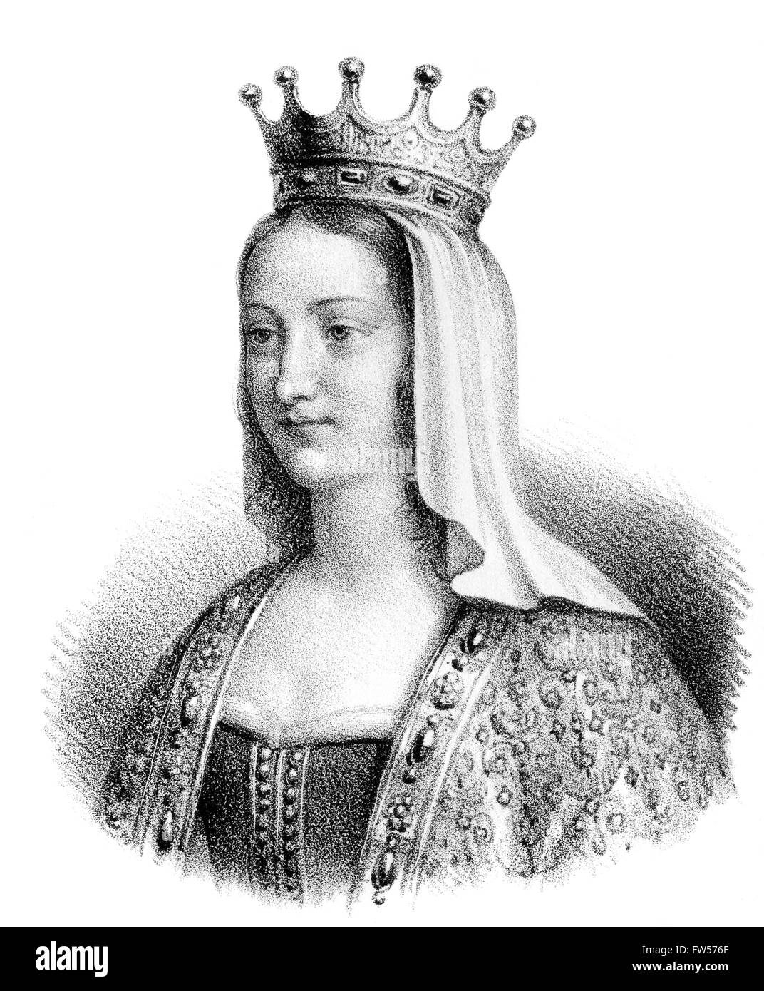 Edwige de Wessex, Eadgifu, Edgifu, Edgiva, Ogive, 902-after 955, second wife to Charles III, called the Simple, King of Western Stock Photo