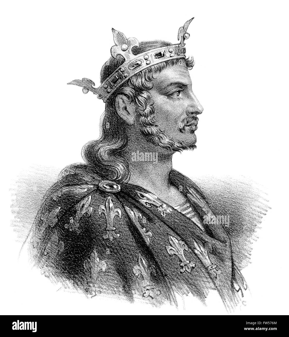 Rudolph,  Rodolphe, Radulf, Ralph, or Raoul, c. 880/890-936, King of France, Duke of Burgundy Stock Photo
