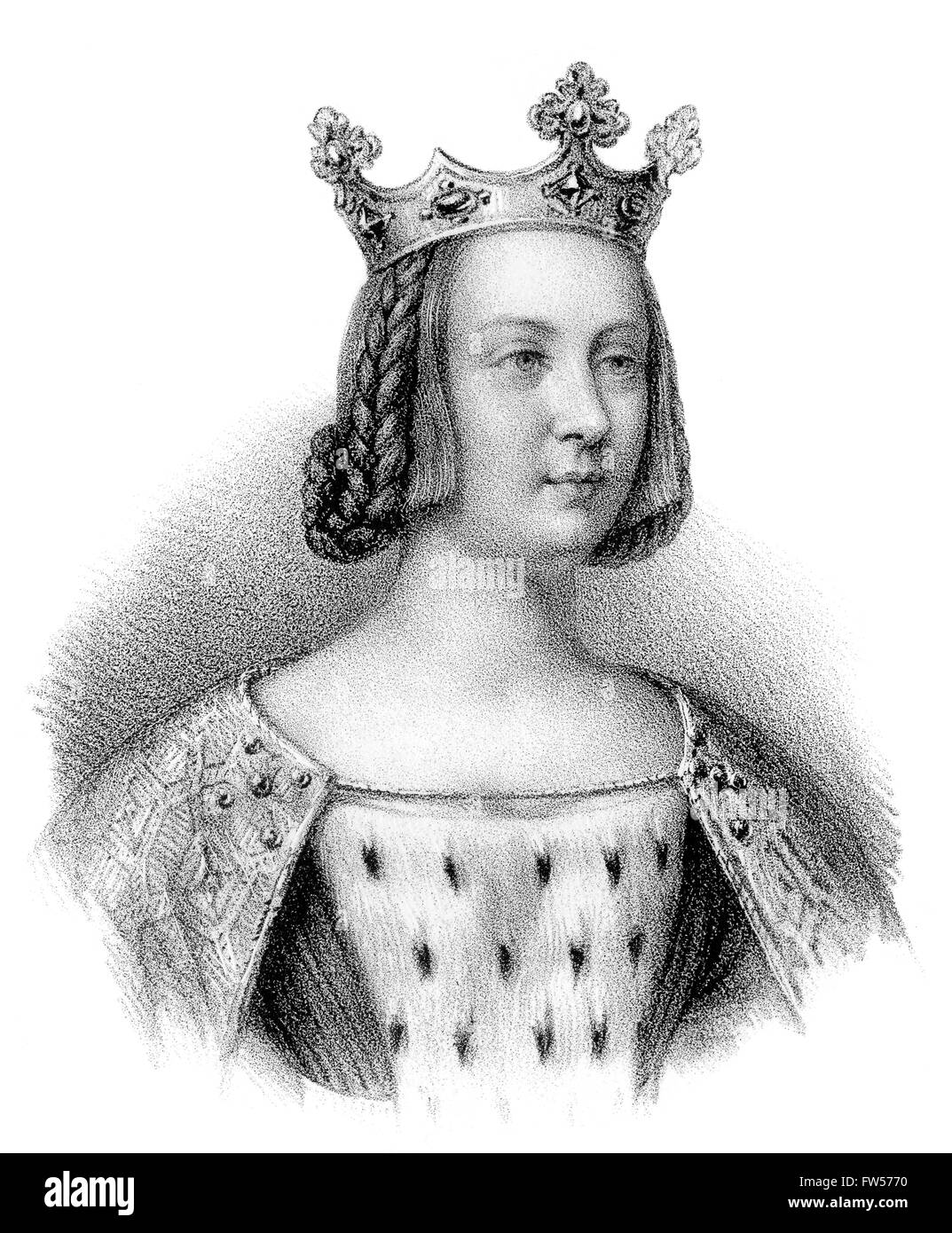 Emma of France, 894-934, wife to Rudolph, King of France, Duke of Burgundy Stock Photo
