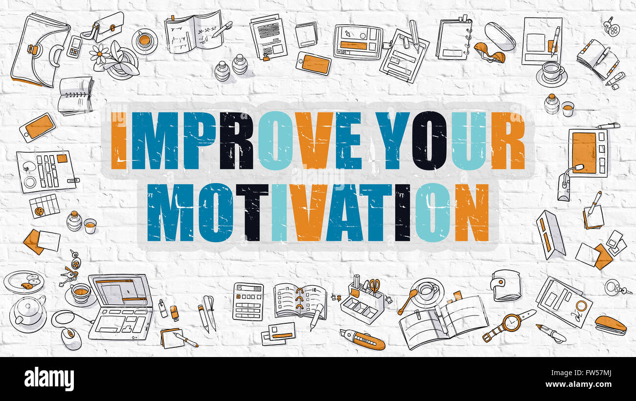 Improve Your Motivation in Multicolor. Doodle Design. Stock Photo
