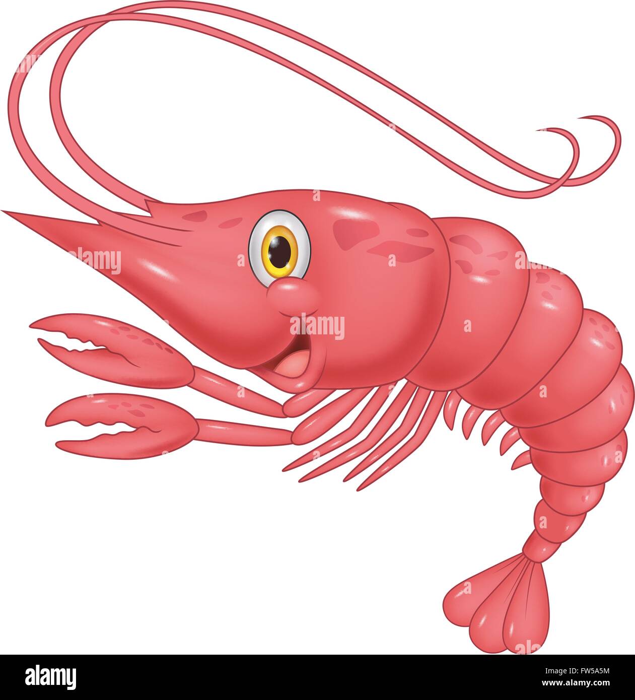 Cute shrimp cartoon illustration Stock Vector Image & Art - Alamy