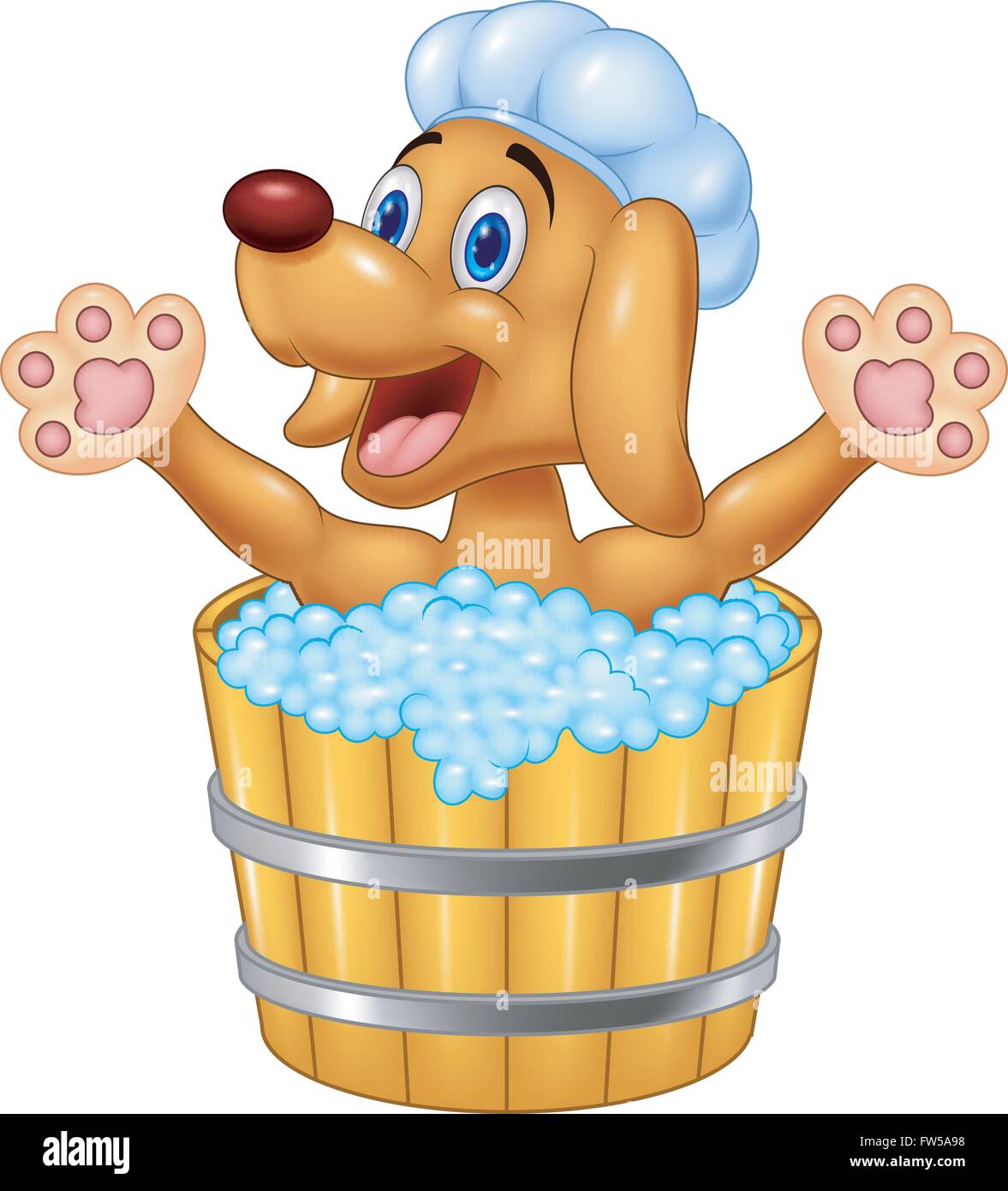 Cartoon Dog bathing waving hand Stock Vector Image & Art Alamy