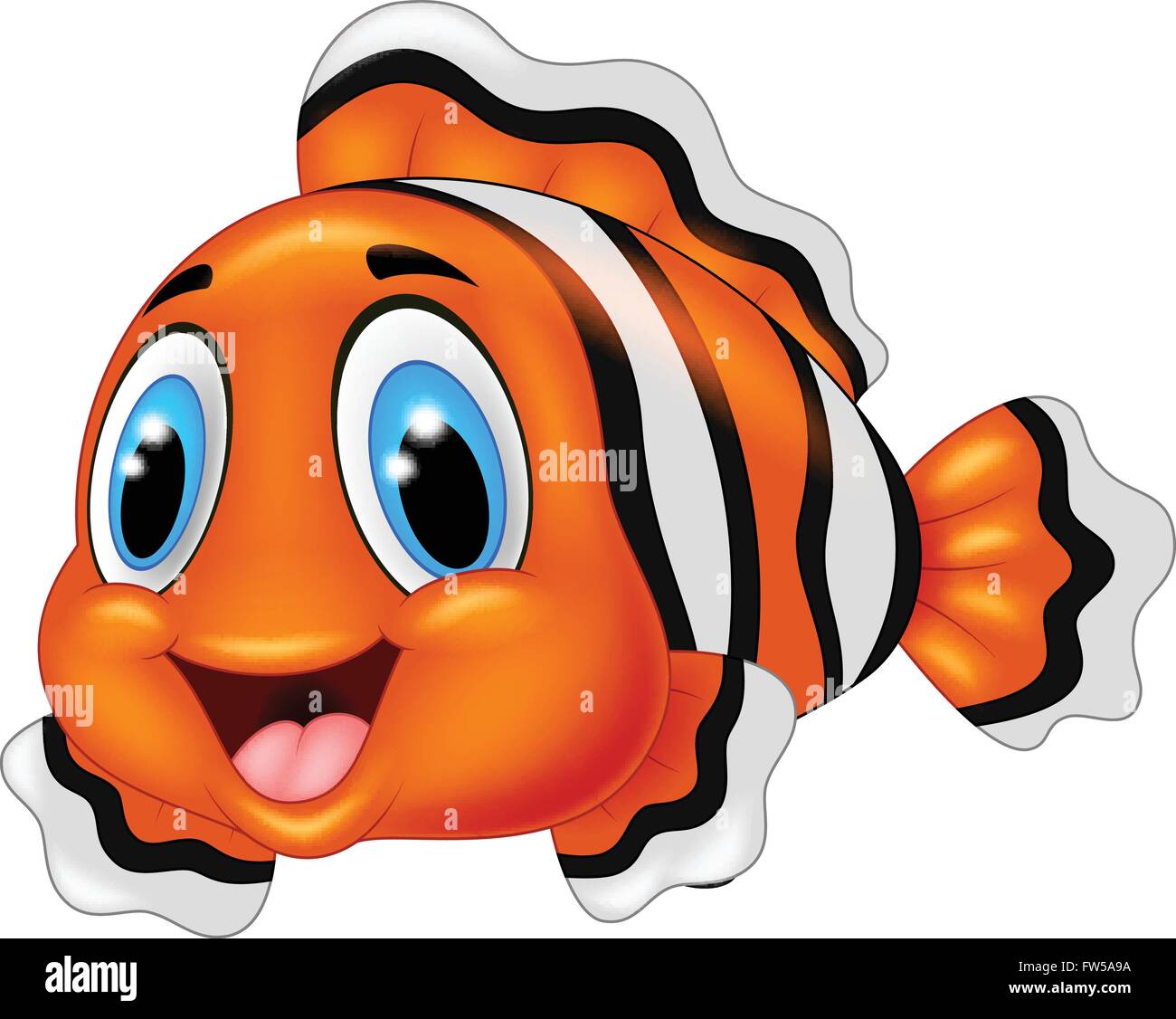 Cute clown fish cartoon posing Stock Vector Image & Art - Alamy