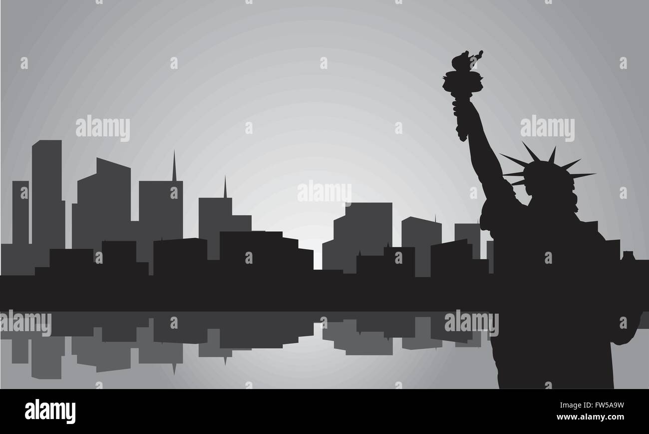 Silhouette of statue liberty Stock Vector Image & Art Alamy