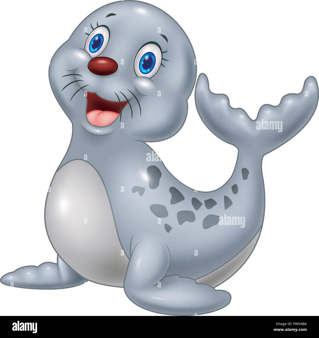 Cute baby seal cartoon on white background Stock Vector Image & Art Alamy