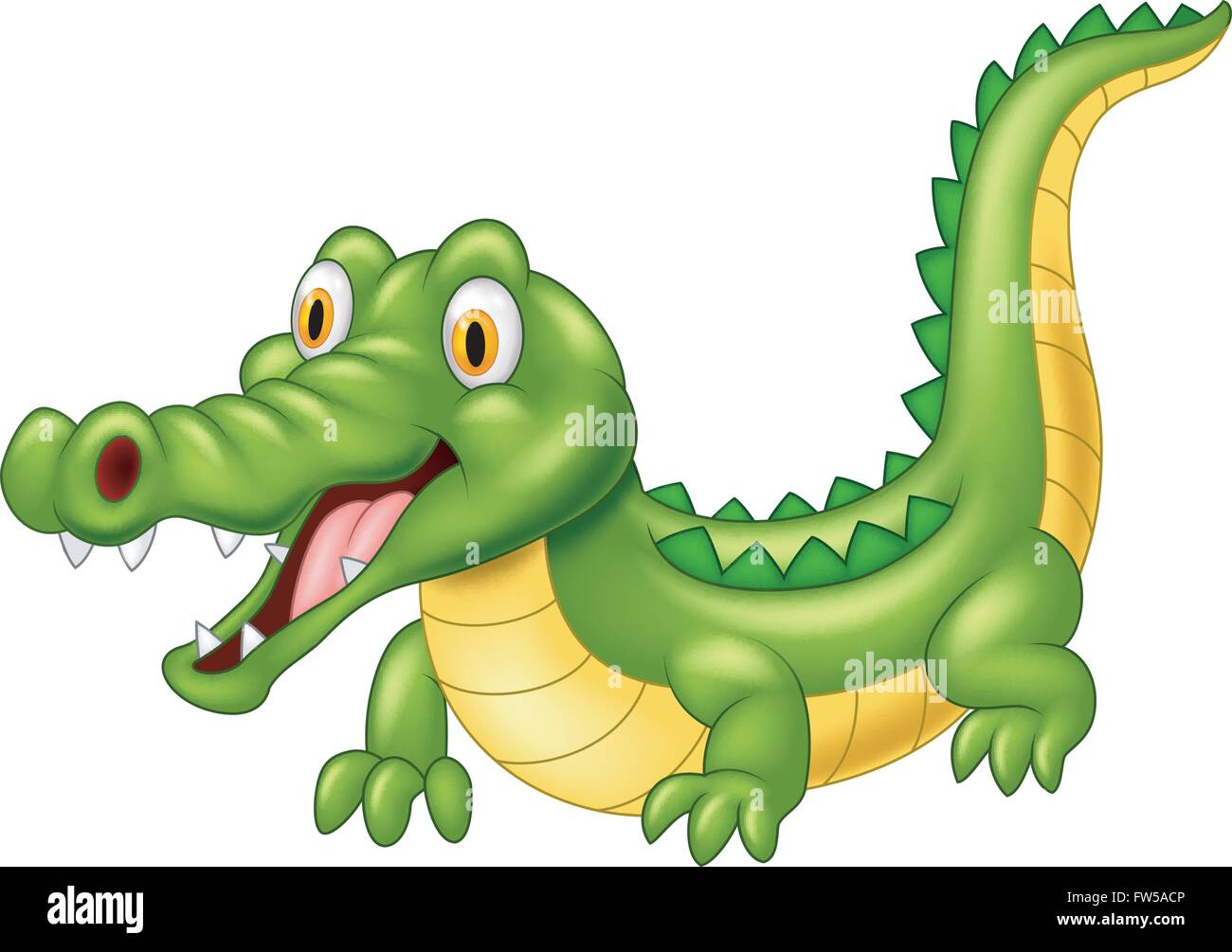 Cartoon adorable crocodile Stock Vector