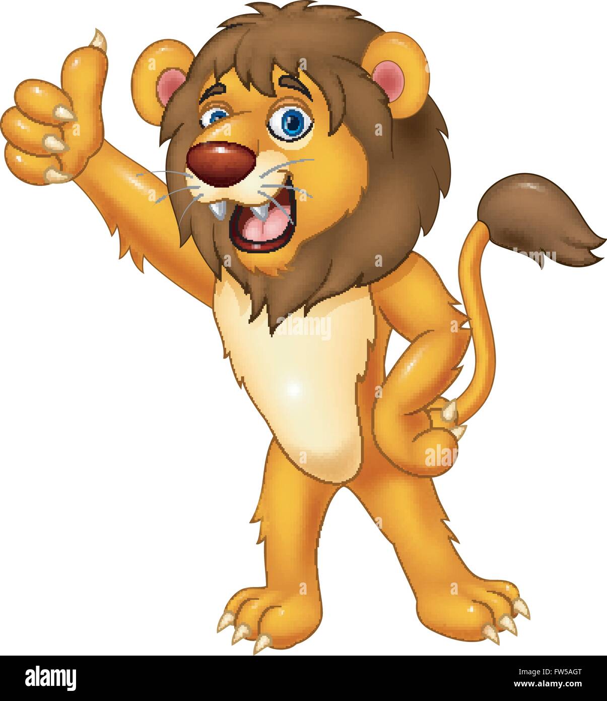 Lion gives thumb up Stock Vector