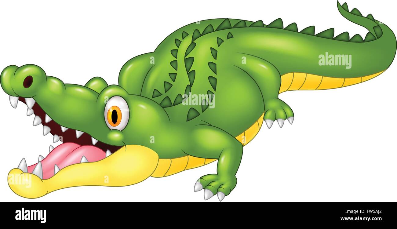 Cartoon crocodile happy Stock Vector