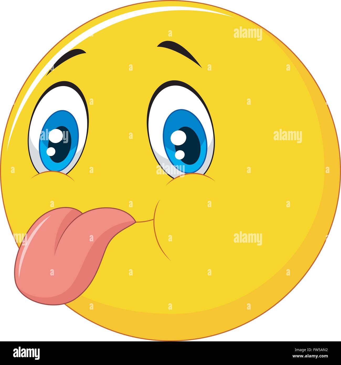 Cartoon emoticon with silly face Stock Vector Image & Art - Alamy