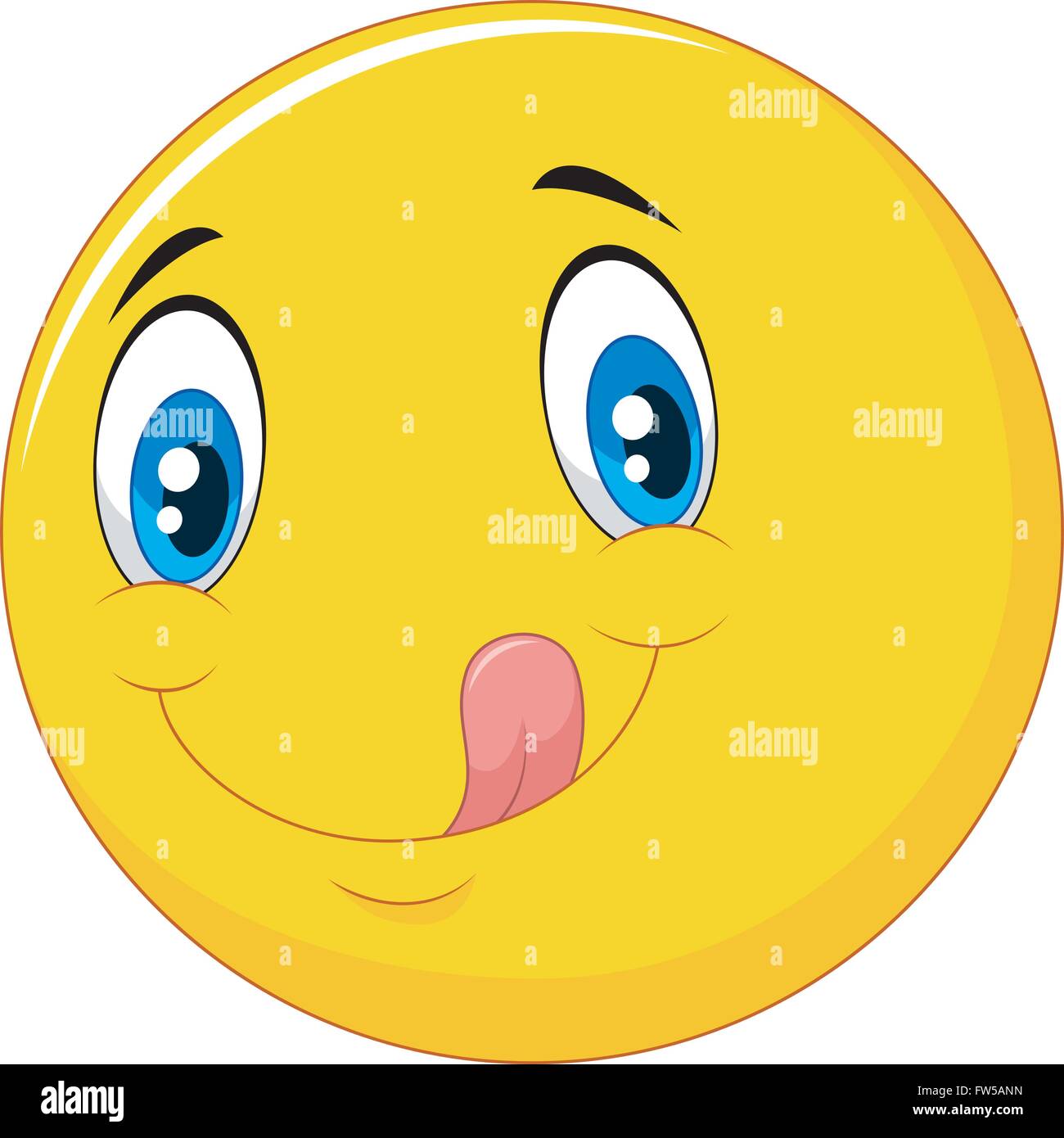 Cartoon emoticon delicious with tongue out Stock Vector Image & Art Alamy