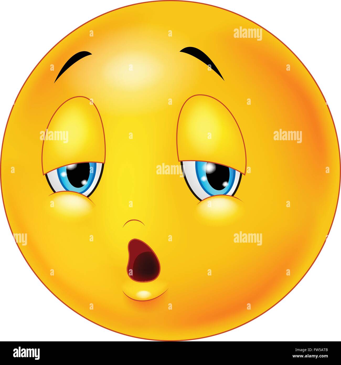 Exhausted and tired emoticon on isolated background Stock Vector Image