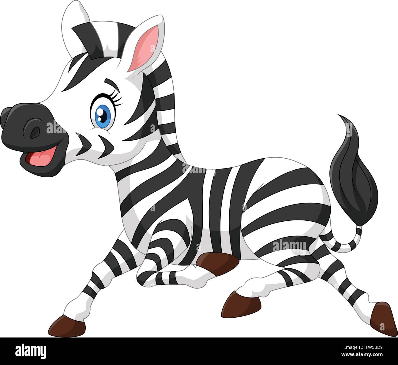 Happy baby zebra running Stock Vector Image & Art - Alamy