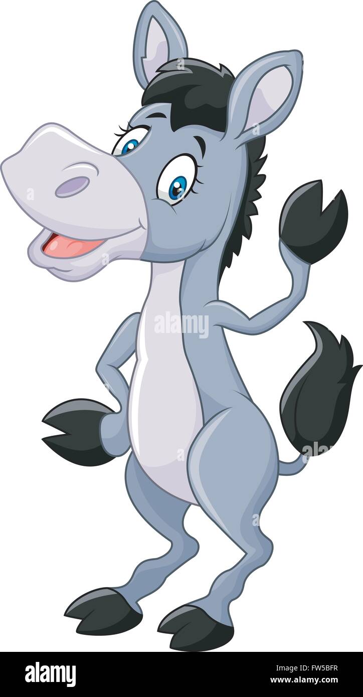 Funny cartoon donkey waving hand Stock Vector Image & Art - Alamy