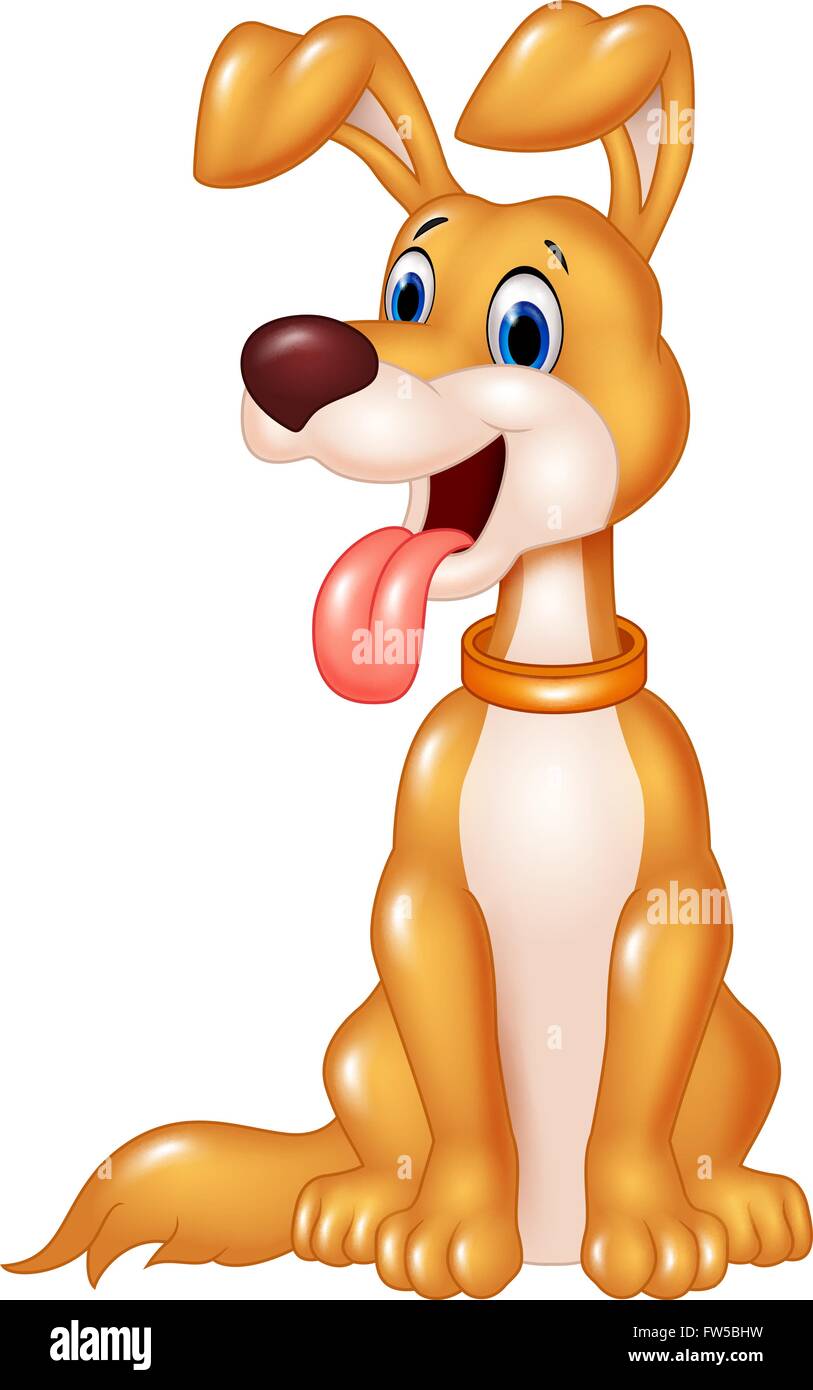 cartoon dog with tongue out isolated on white background Stock Vector Image  & Art - Alamy