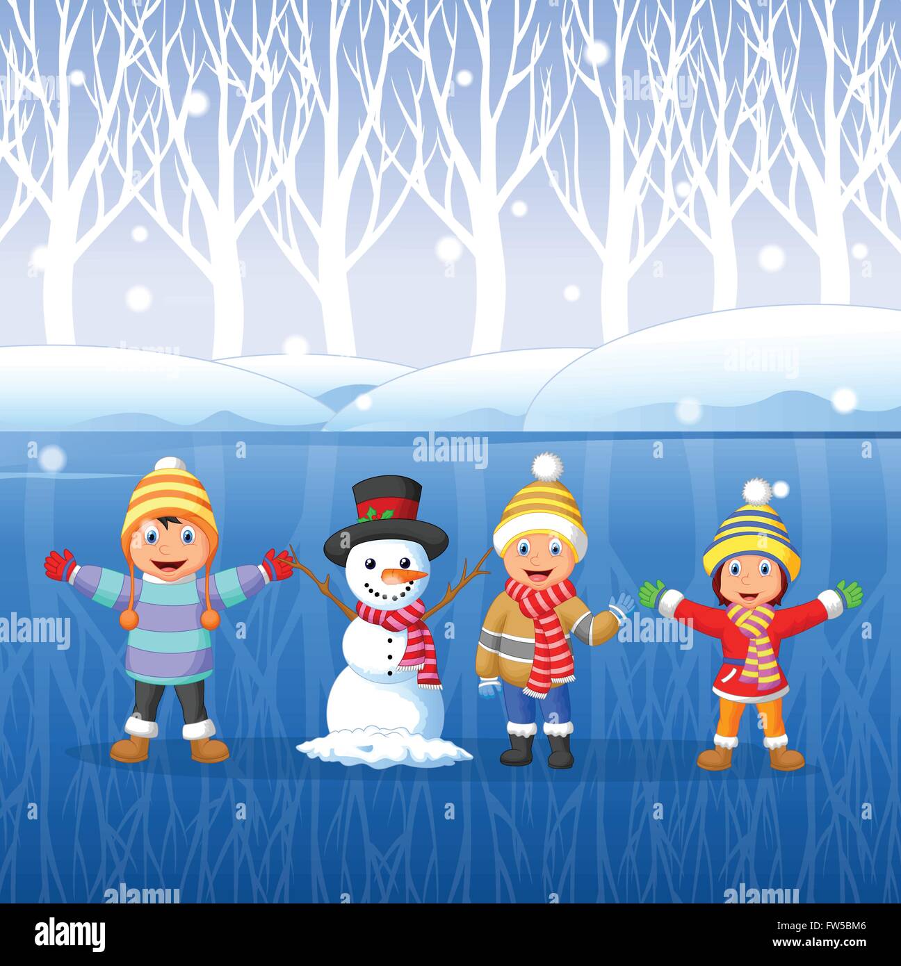 Cartoon kids playing on snow in winter time Stock Vector Image & Art - Alamy Cartoon kids playing on snow in winter time Stock Vector Image & Art - Alamy