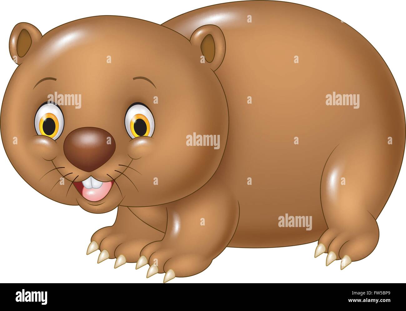 Cartoon funny wombat animal isolated on white background Stock Vector