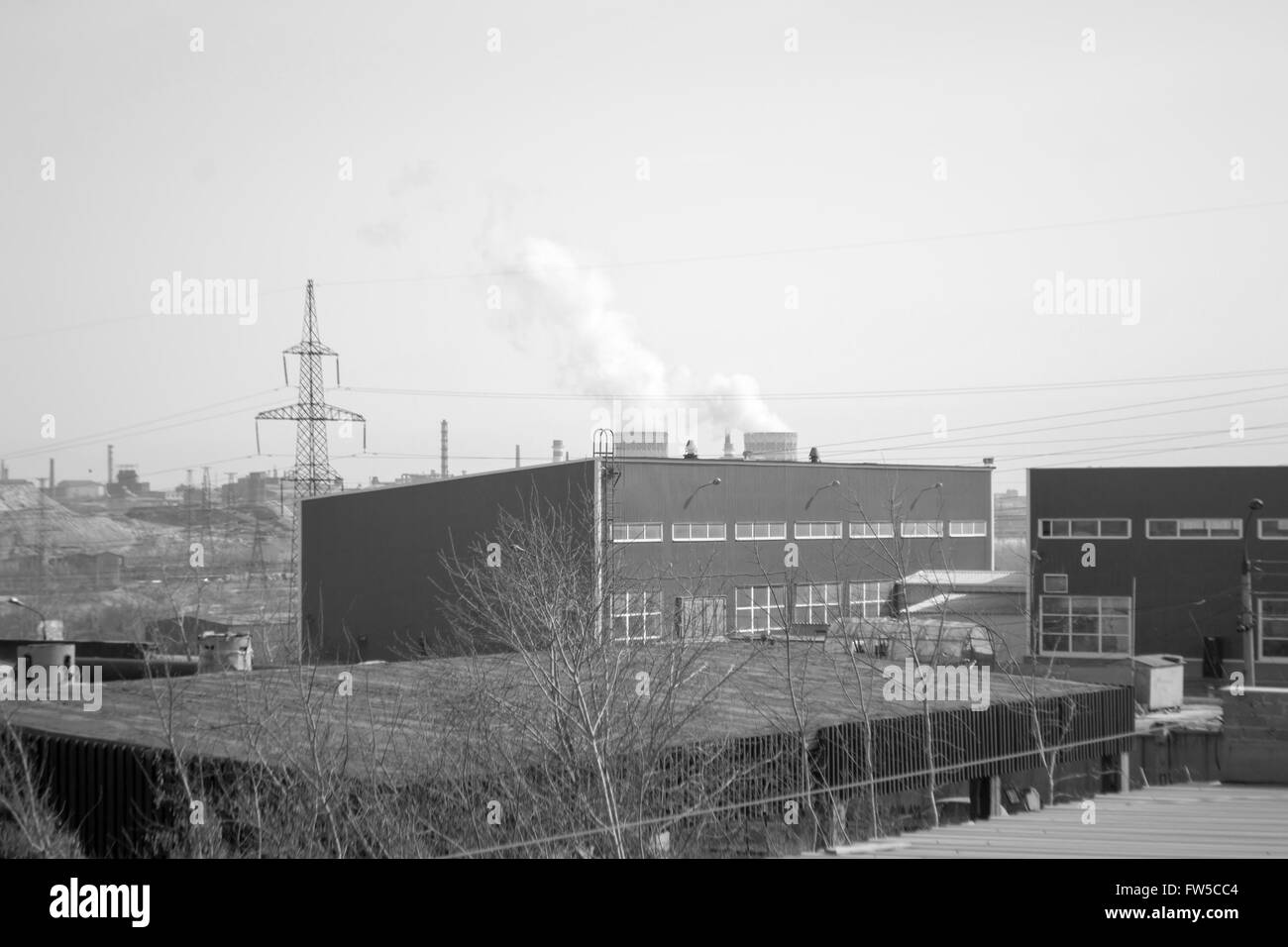 Ironworks. Environmental pollution by heavy metals and smoke Stock Photo