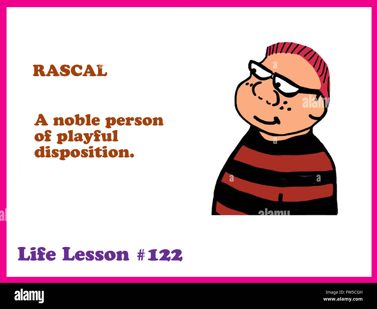 Education cartoon about a rascal. Stock Photo