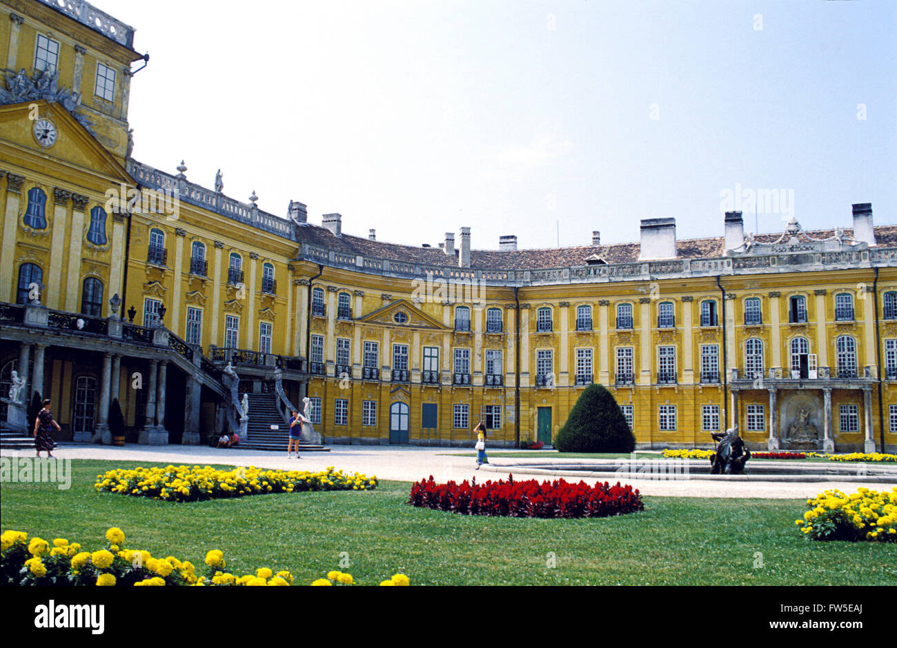 Facade of Esterhazy Palace and gardens / grounds, Hungary where Franz Joseph Haydn lived and