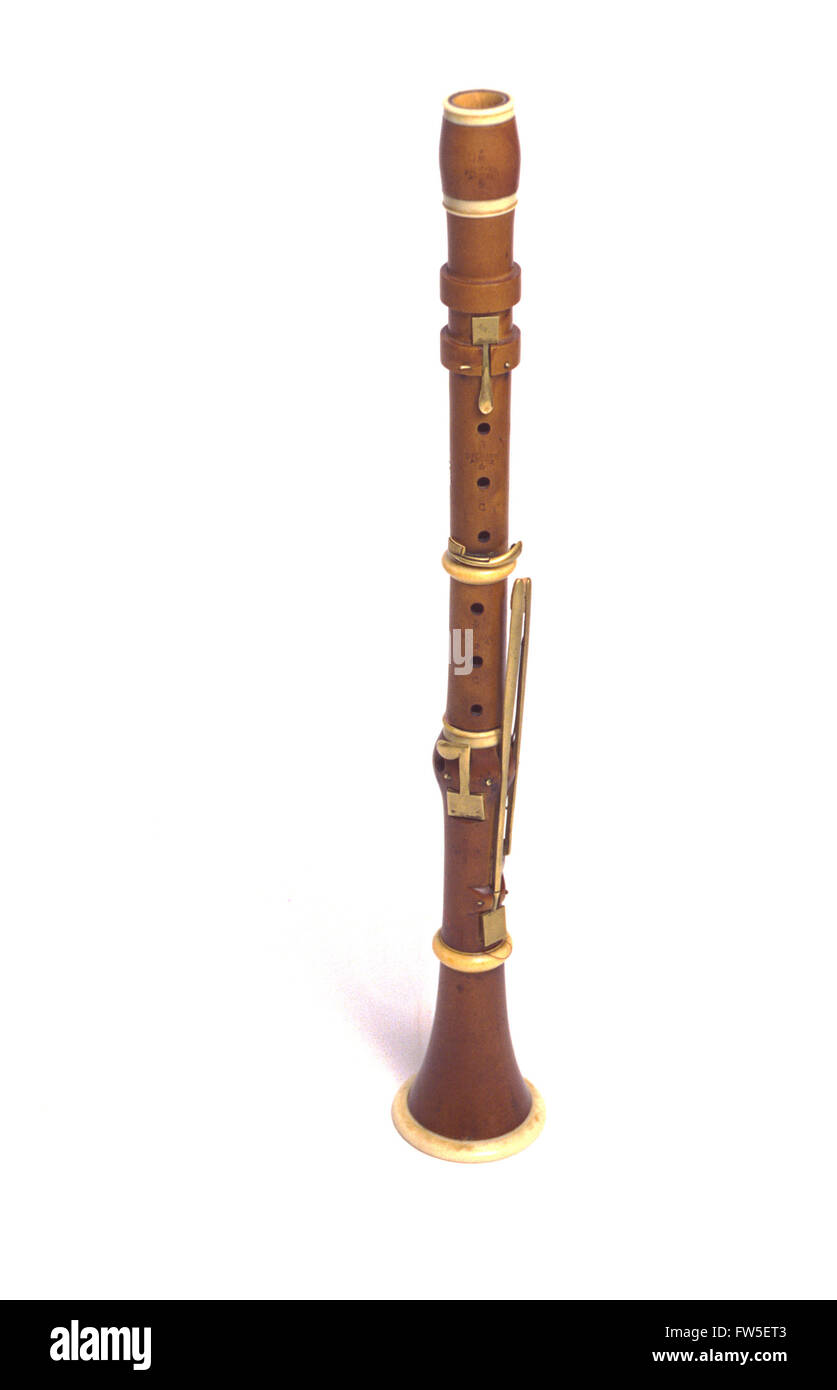 CLARINET ( Classical )  in B flat 6-keyed, by Baumann, Paris, c.1810. Stock Photo