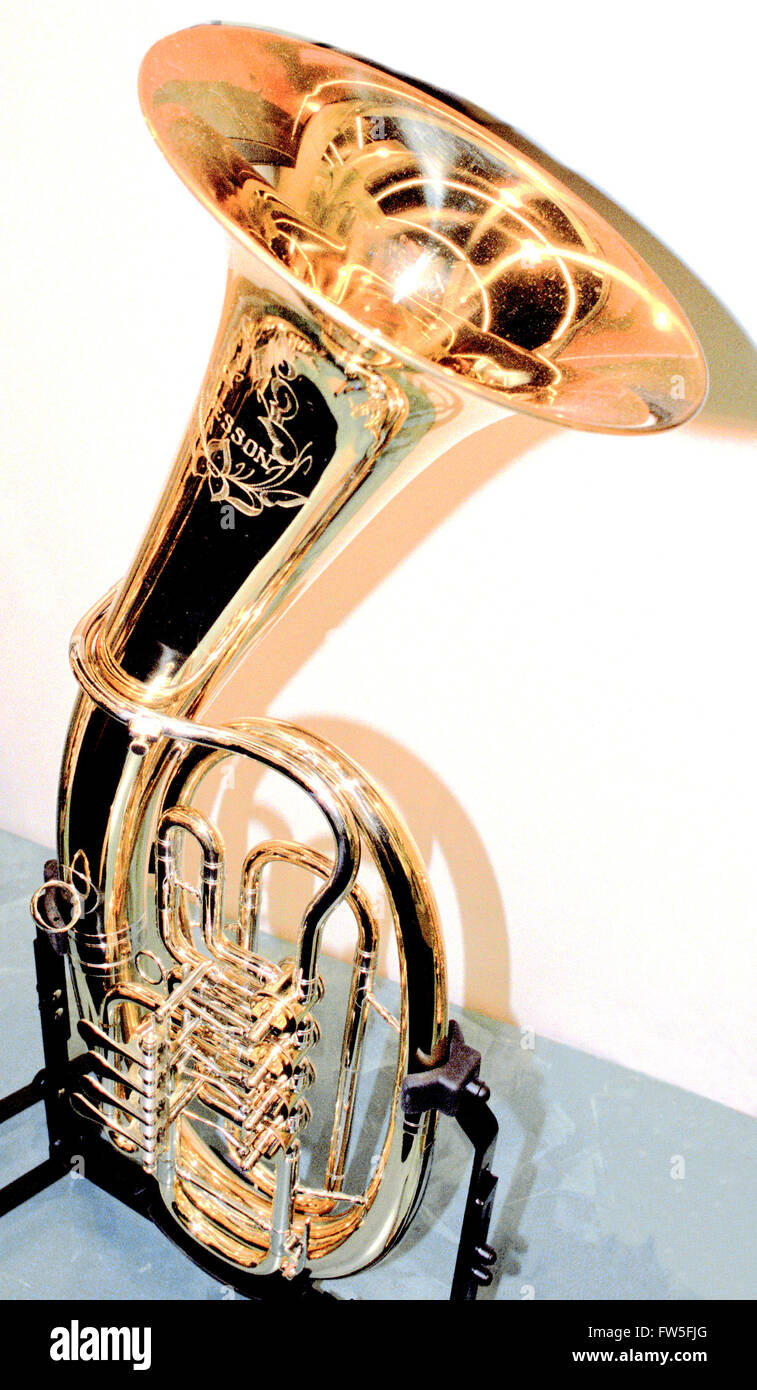 Brass baritone by Besson - Stock Photo