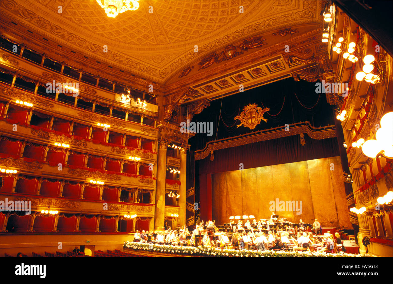 La Scala, Milan. Orchestra on Stage Stock Photo - Alamy