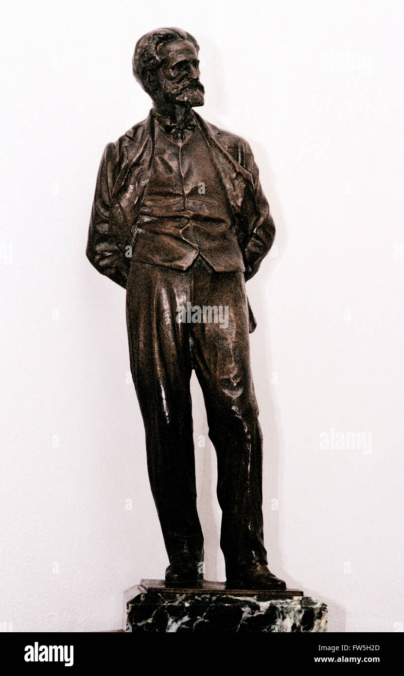 statue of Verdi by Butti in house of birth of Arturo Toscanini 13, Via Rodolfo Tanzi) Stock Photo