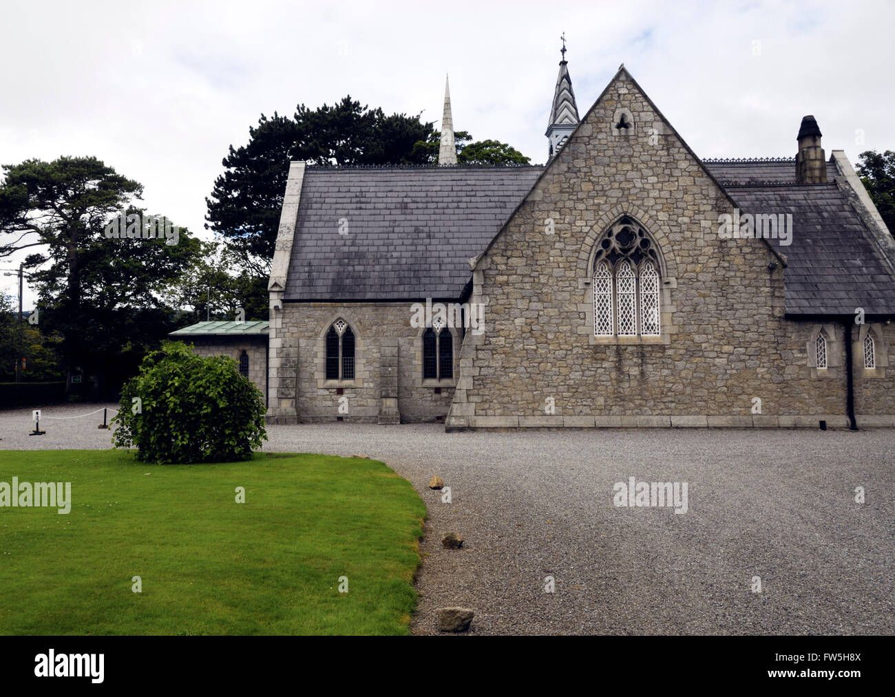 Samuel Beckett ’s church, near house of birth, Foxrock, Dublin, Ireland, Tullow Parish Church, Church of Ireland. Stock Photo