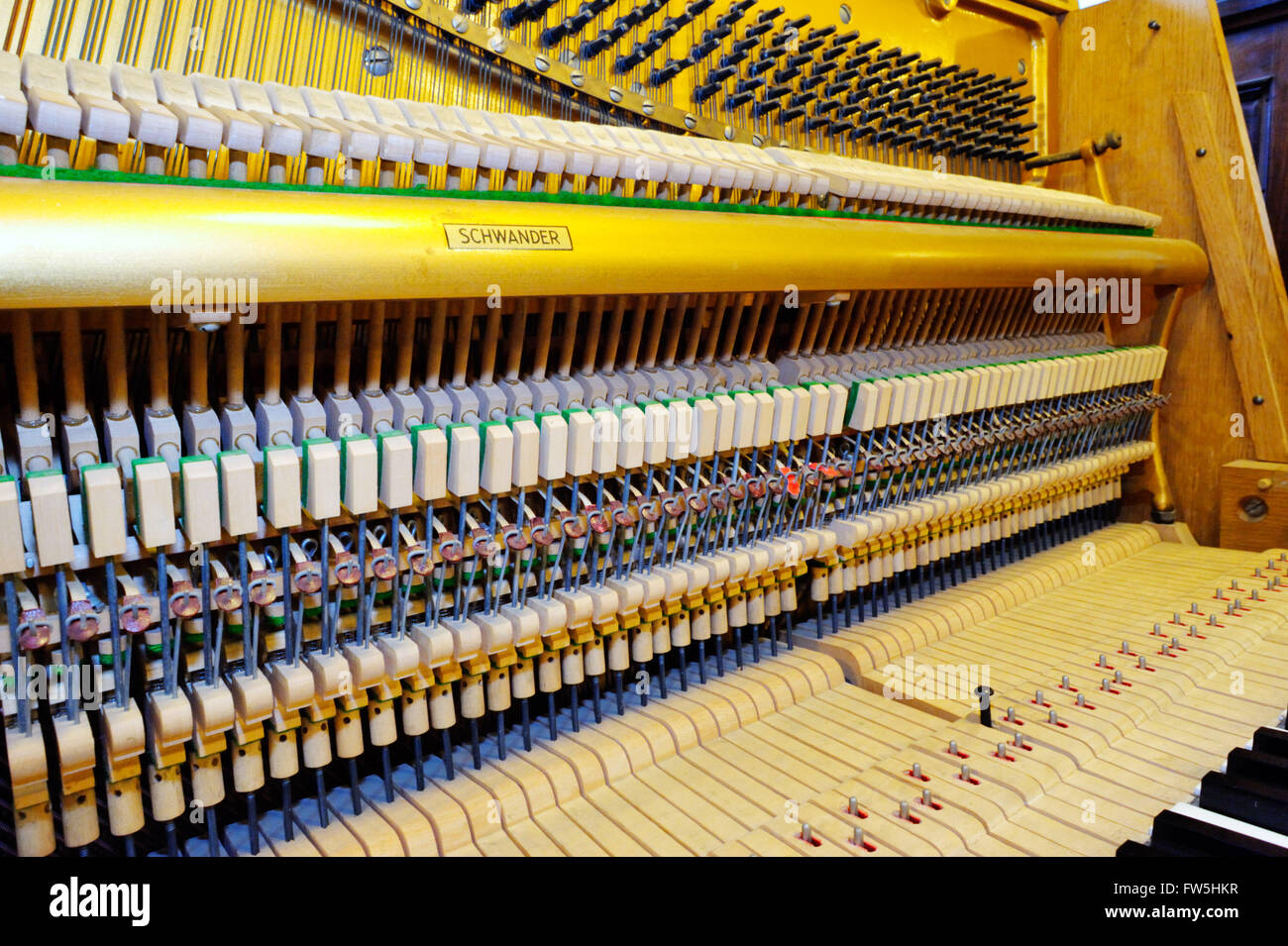 Piano mechanism keyboard, action, hammers and dampers of Danemann