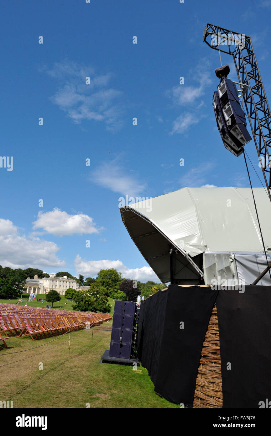 the stage concert bowl, with amplification for the lakeside summer