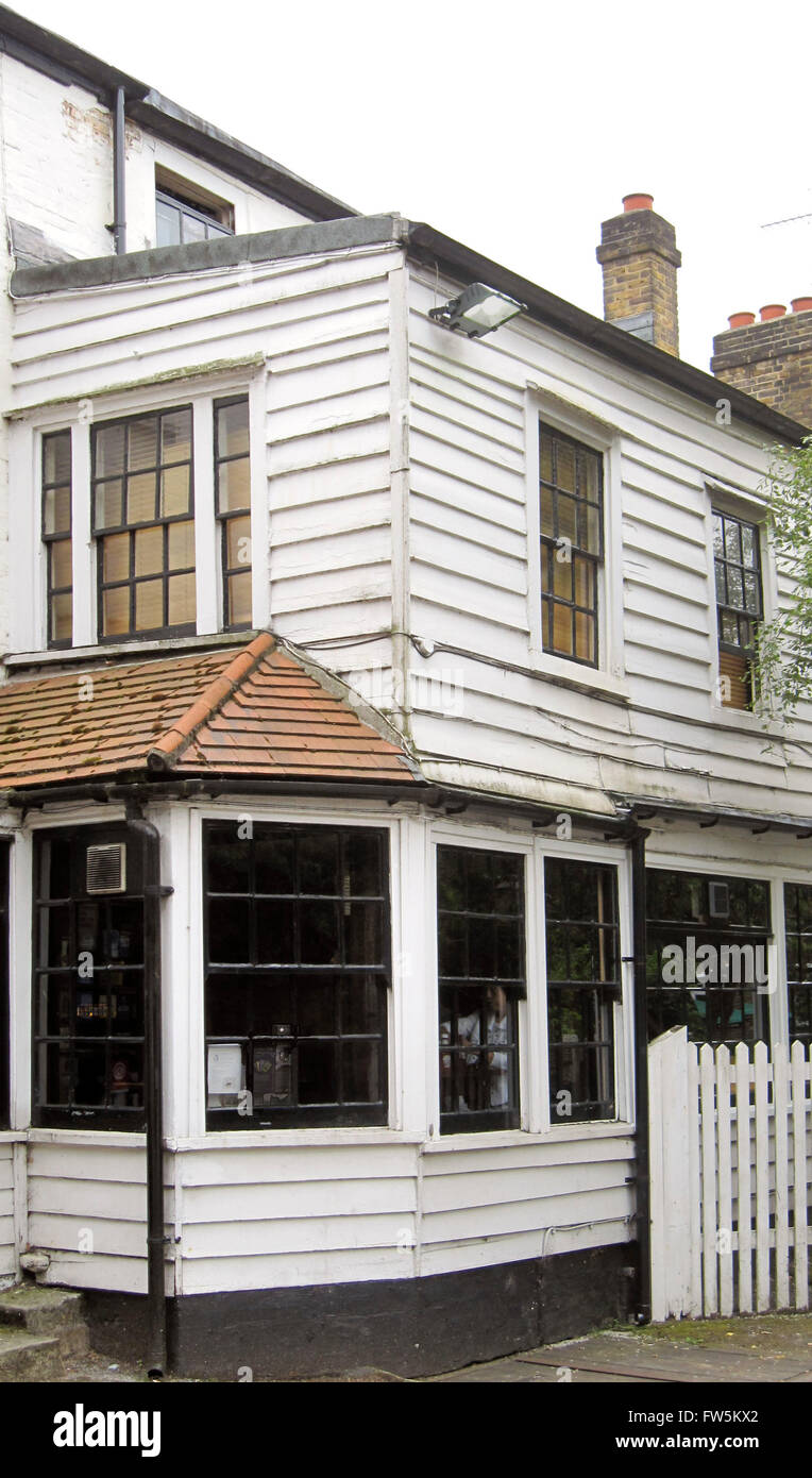 The Spaniards Inn, Hampstead Heath, London NW3, where novelist Charles Dickens would often entertain friends including John Forster his biographer. Stock Photo