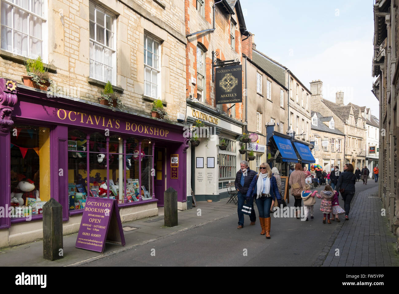 Octavia's Bookshop in Black Jack Street, Cirencester, Gloucestershire, UK Stock Photo