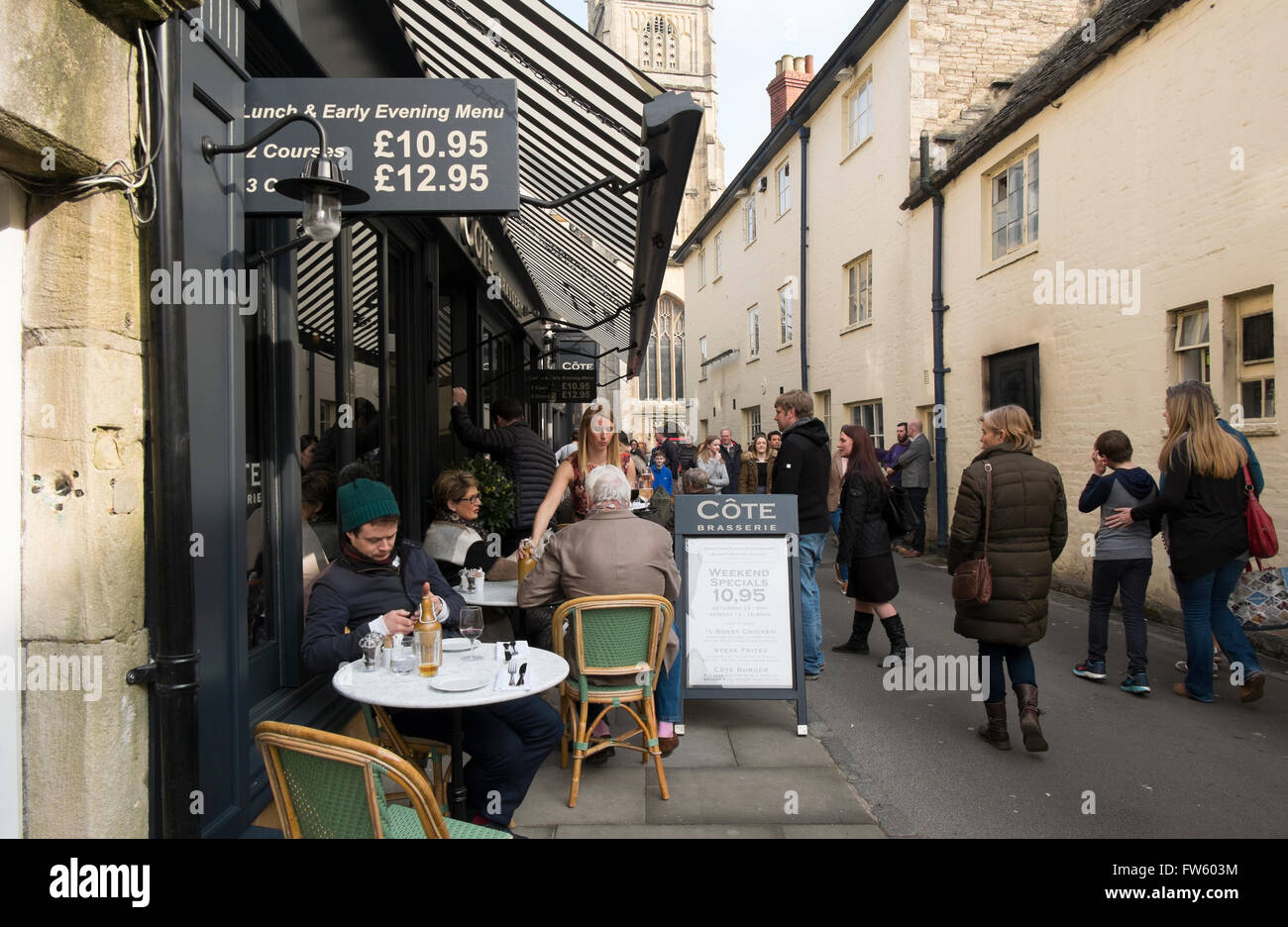 Cote, a modern, all-day French brasserie in Black Jack Street, Cirencester,  Gloucestershire, UK Stock Photo - Alamy