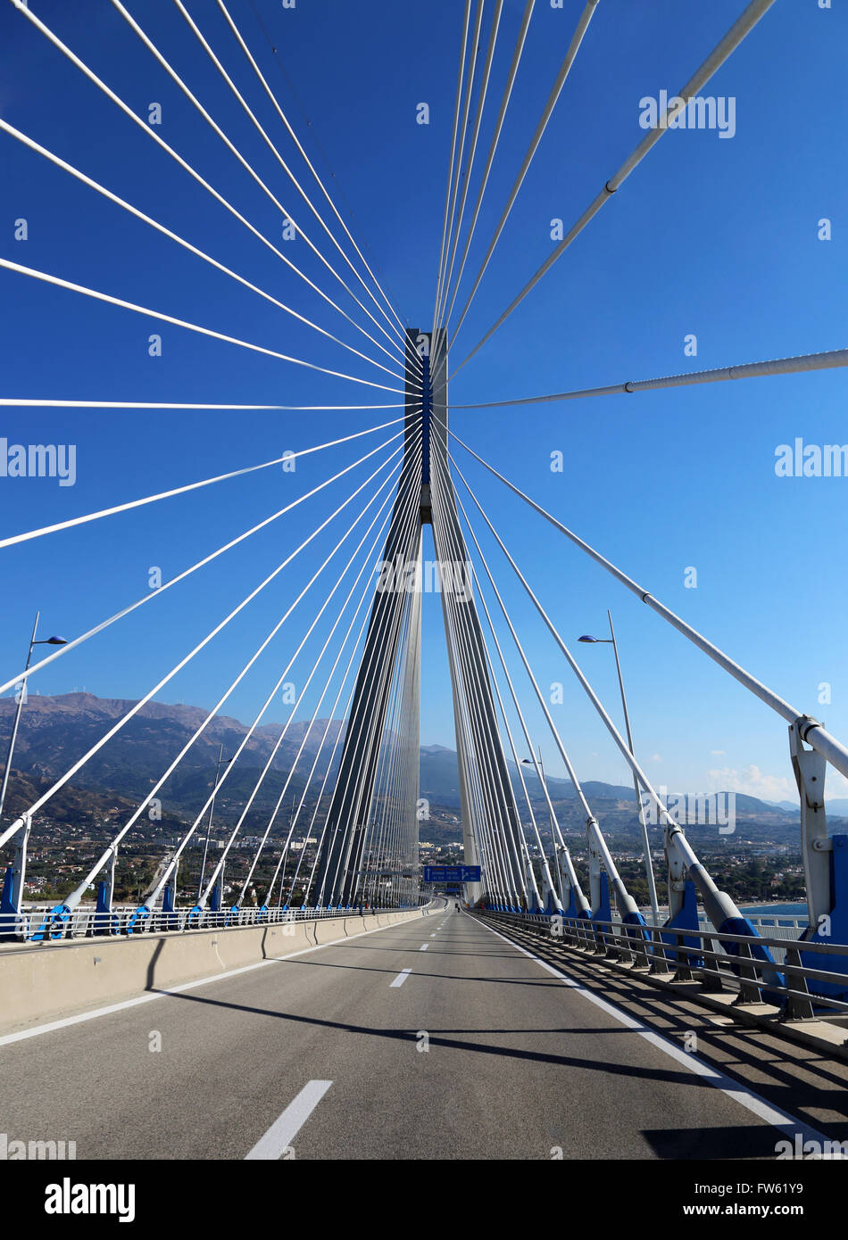 suspension bridge Corinth Gulf, Patra, Greece Stock Photo Alamy