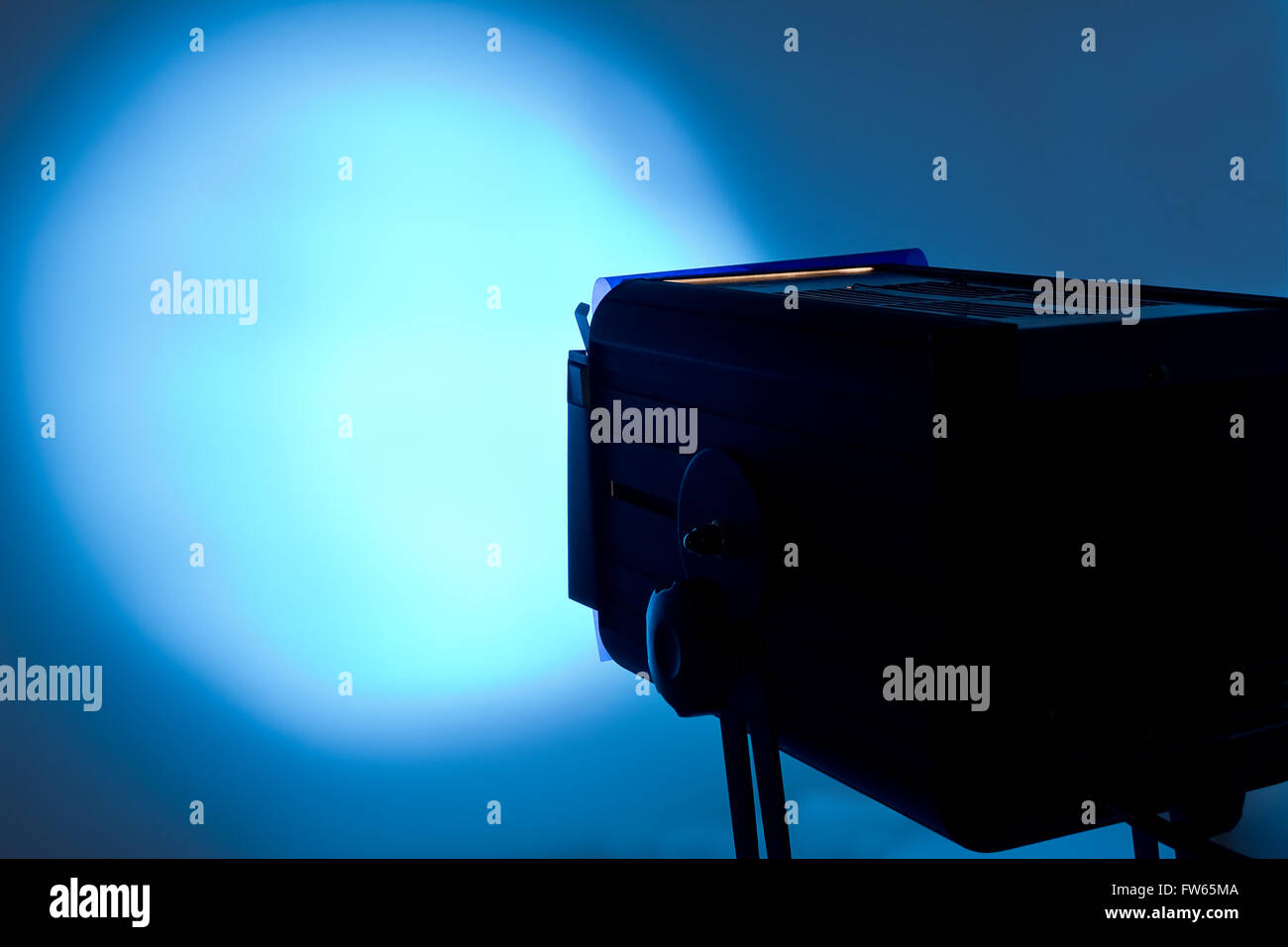 Blue lightspot for stage with copyspace Stock Photo