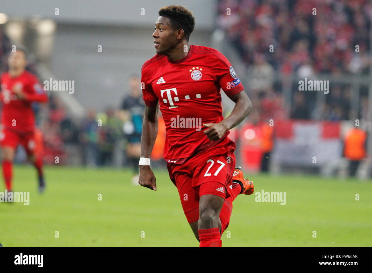 David Alaba in action during the match Champions League Bayern Munich ...