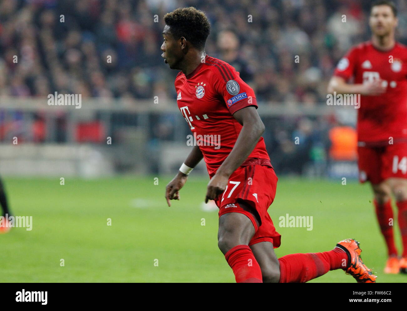 David Alaba in action during the match Champions League Bayern Munich ...