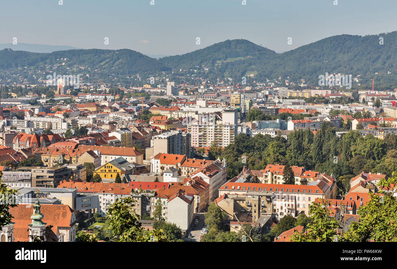 Graz aerial downtown cityscape, Austria Stock Photo - Alamy