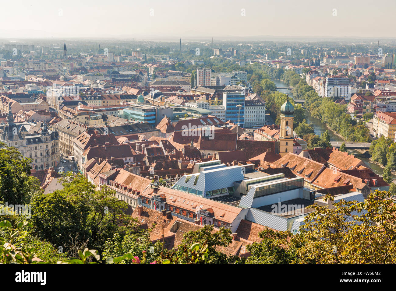 Graz aerial downtown cityscape, Austria Stock Photo - Alamy