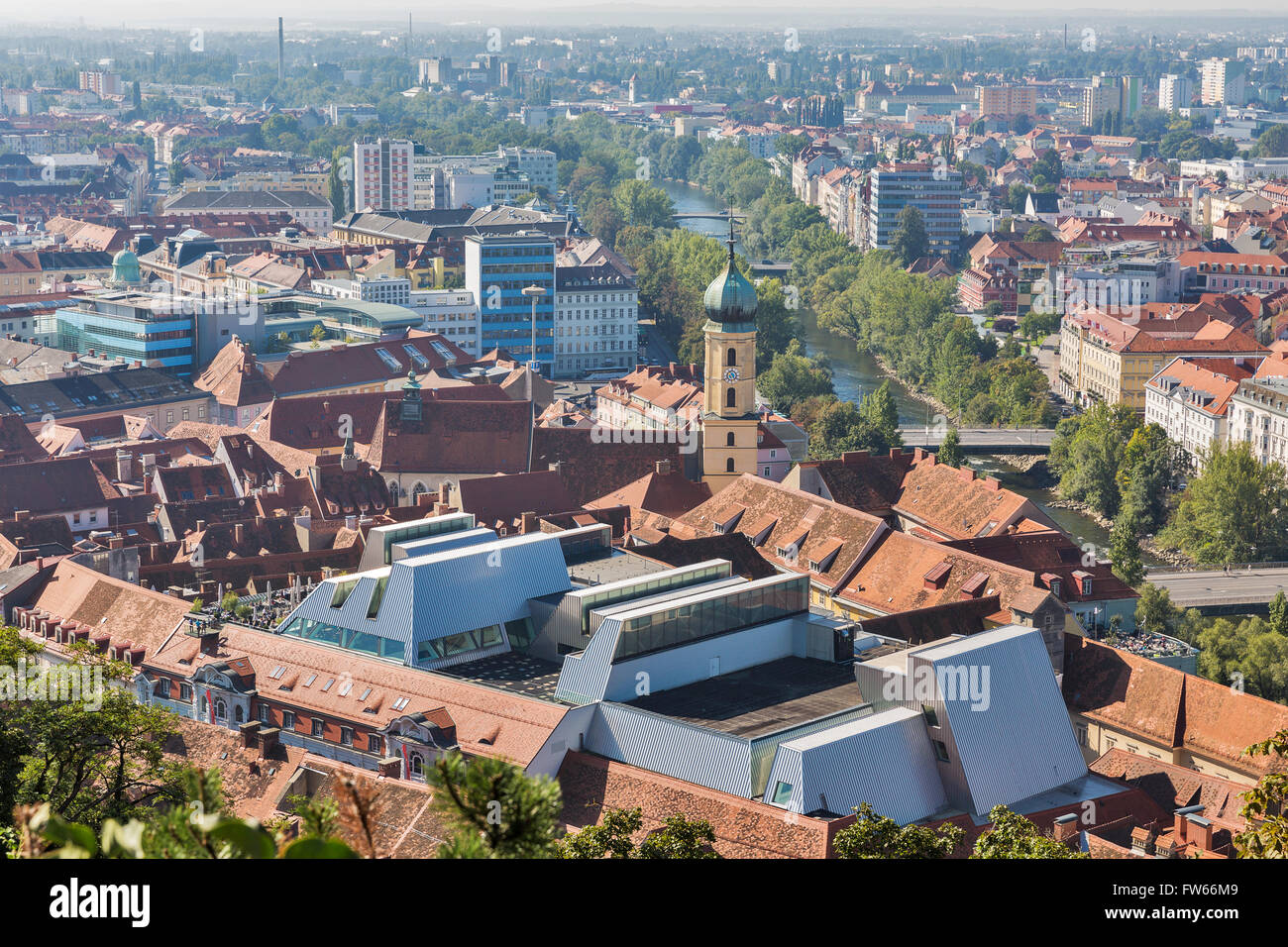 Graz aerial downtown cityscape, Austria Stock Photo - Alamy