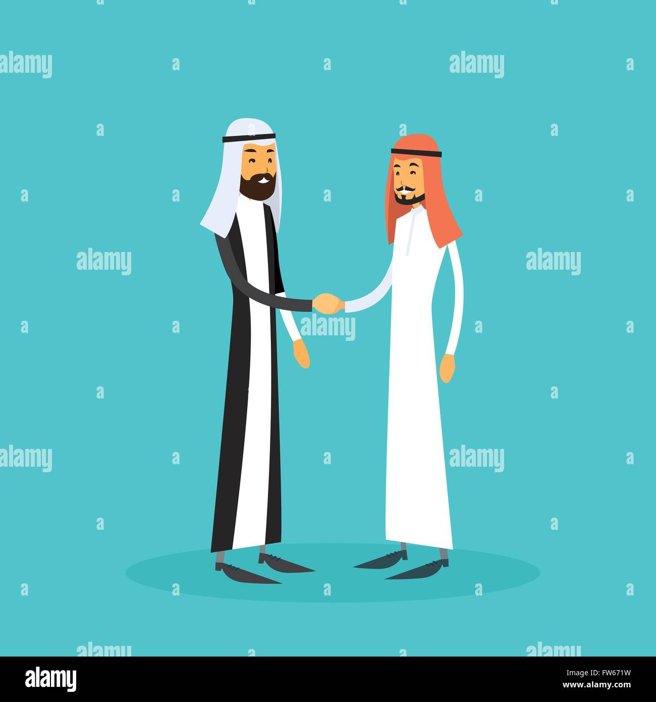 Two Arab Businessman Hand Shake, Muslim Business Man Handshake