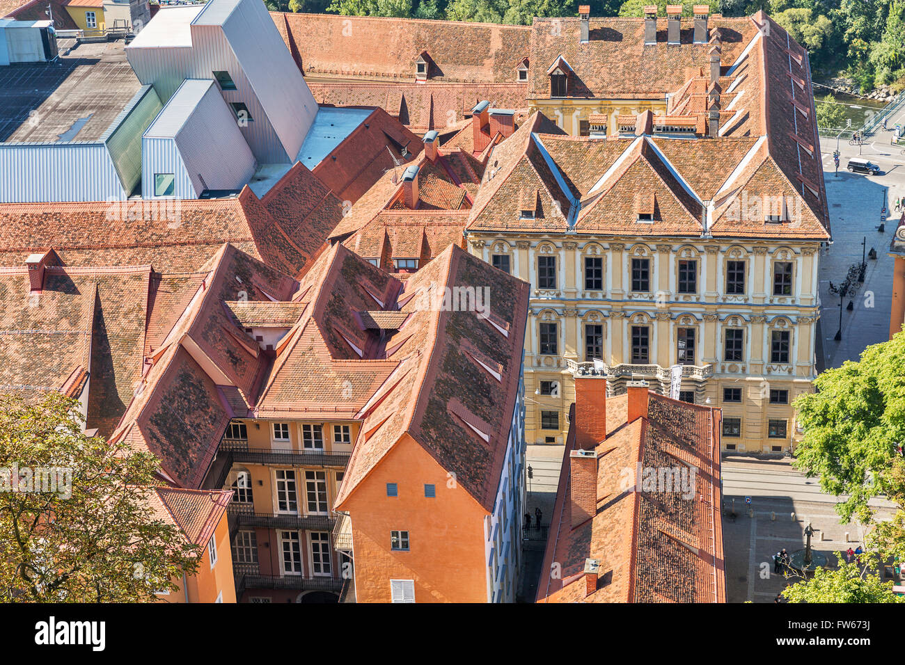 Graz aerial downtown cityscape, Austria Stock Photo - Alamy